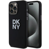 DKNY Liquid Silicone Metal Logo iPhone 15 Pro Case - Black