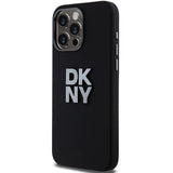 DKNY Liquid Silicone Metal Logo iPhone 15 Pro Case - Black