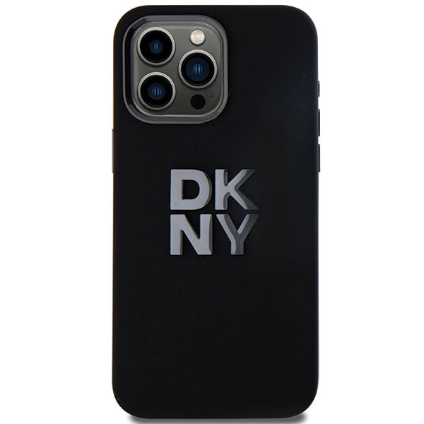DKNY Liquid Silicone Metal Logo iPhone 15 Pro Case - Black