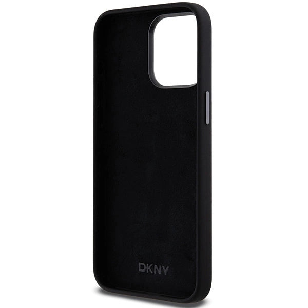 DKNY Liquid Silicone Metal Logo iPhone 15 Pro Case - Black