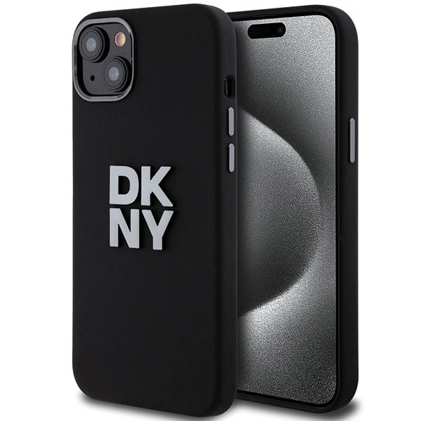DKNY Liquid Silicone Metal Logo case for iPhone 15 Plus / 14 Plus - black