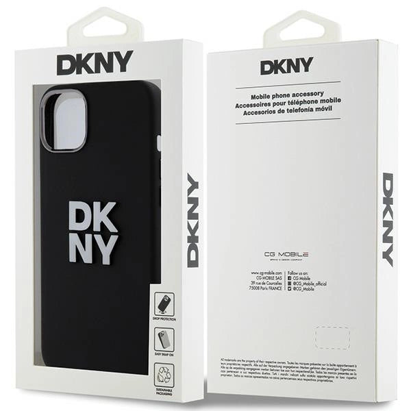 DKNY Liquid Silicone Metal Logo case for iPhone 15 Plus / 14 Plus - black