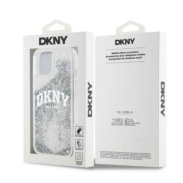 DKNY Liquid Glitter Big Logo case for iPhone 15 / 14 / 13 - white