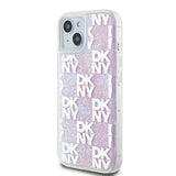 DKNY Liquid Glitter Multilogo case for iPhone 15 / 14 / 13 - pink