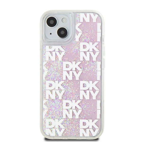 DKNY Liquid Glitter Multilogo case for iPhone 15 / 14 / 13 - pink