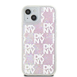 DKNY Liquid Glitter Multilogo case for iPhone 15 / 14 / 13 - pink
