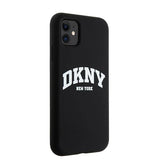 DKNY Liquid Silicone White Printed Logo MagSafe Case for iPhone 11/Xr - Black