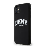 DKNY Liquid Silicone White Printed Logo MagSafe Case for iPhone 11/Xr - Black
