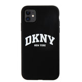 DKNY Liquid Silicone White Printed Logo MagSafe Case for iPhone 11/Xr - Black