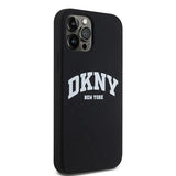 DKNY Liquid Silicone White Printed Logo MagSafe Case for iPhone 12/12 Pro - Black