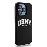 DKNY Liquid Silicone White Printed Logo MagSafe Case for iPhone 13 Pro / 13 - Black