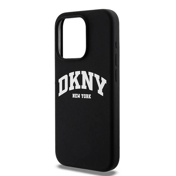 DKNY Liquid Silicone White Printed Logo MagSafe Case for iPhone 13 Pro / 13 - Black