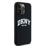 DKNY Liquid Silicone White Printed Logo MagSafe iPhone 13 Pro Max Case - Black