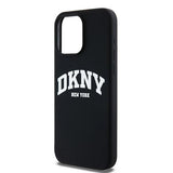 DKNY Liquid Silicone White Printed Logo MagSafe iPhone 13 Pro Max Case - Black