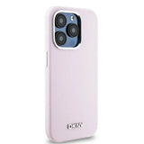 DKNY Liquid Silicone Small Metal Logo MagSafe case for iPhone 14 Pro - pink