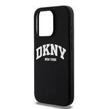 DKNY Liquid Silicone White Printed Logo MagSafe iPhone 14 Pro Case - Black