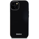 DKNY Liquid Silicone Small Metal Logo MagSafe Case for iPhone 14/15/13 - Black
