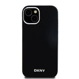DKNY Liquid Silicone Small Metal Logo MagSafe Case for iPhone 15 Plus / 14 Plus - Black