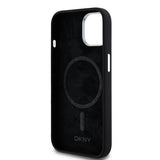 DKNY Liquid Silicone Small Metal Logo MagSafe Case for iPhone 15 Plus / 14 Plus - Black