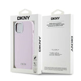 DKNY Liquid Silicone Small Metal Logo MagSafe Case for iPhone 15 Plus / 14 Plus - Pink