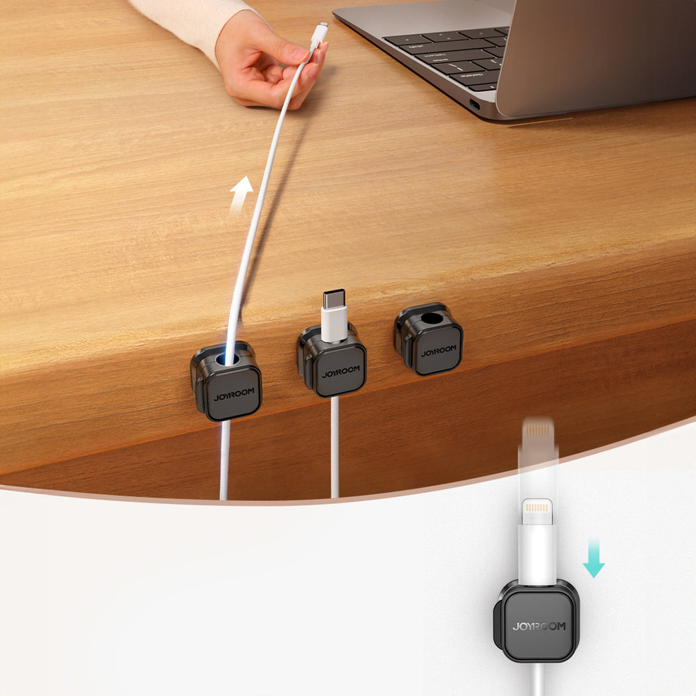 Joyroom JR-ZS368 magnetisk kabel organisator - sort (6 st.)
