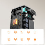 Joyroom JR-TCL02 65W USB-A USB-C GaN oplader med indbygget USB-C kabel - sort