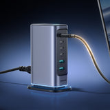 Joyroom JR-TCM02 Multiport GaN Charger 65W EU 4x USB-C 2x USB-A - Dark Gray