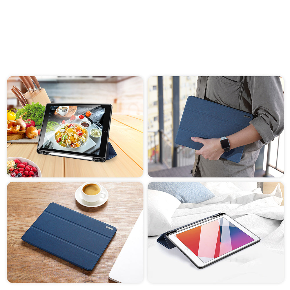 Dux Ducis Domo case med flap og smart sleep til iPad 7 / 8 / 9 10,2'- blå