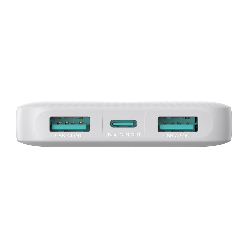 Powerbank Joyroom JR-PBF12 10000mAh 2.4A 2x USB-A 1x USB-C - hvid