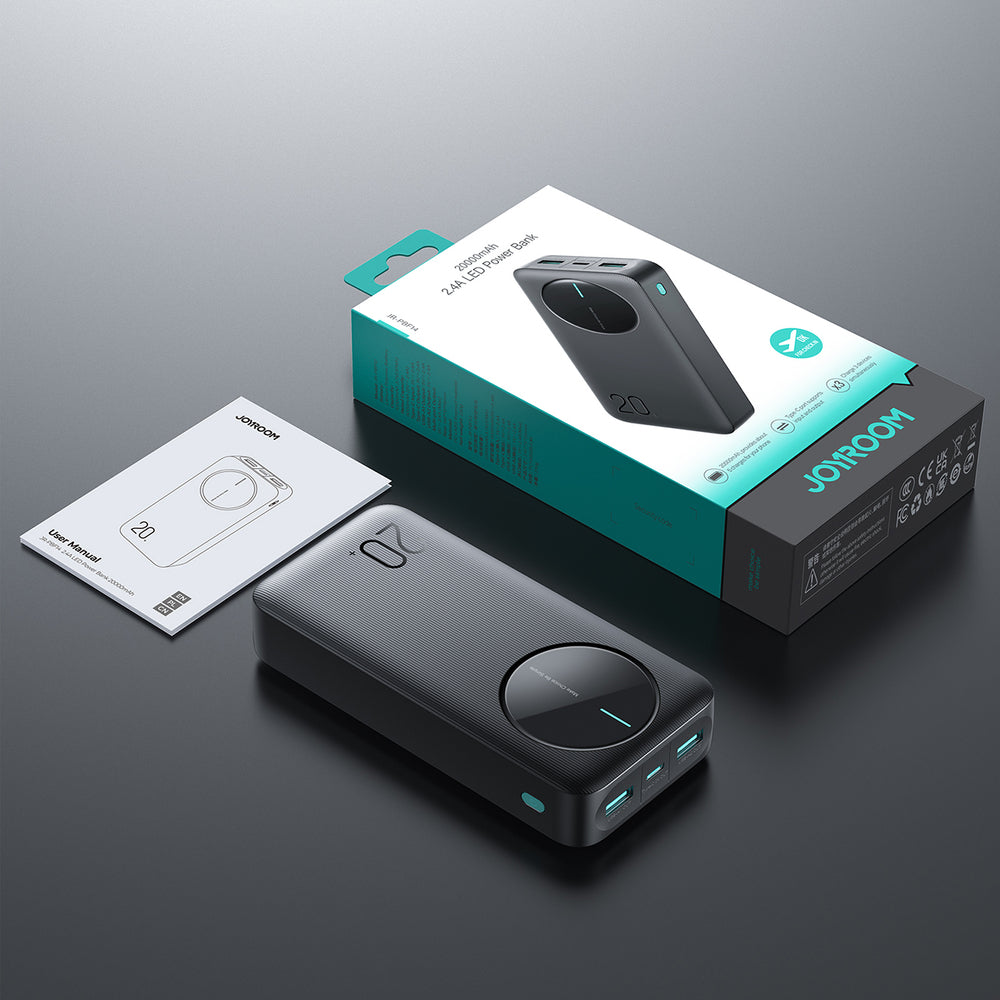 Powerbank Joyroom JR-PBF14 20000mAh 2.4A 2x USB-A 1x USB-C - sort