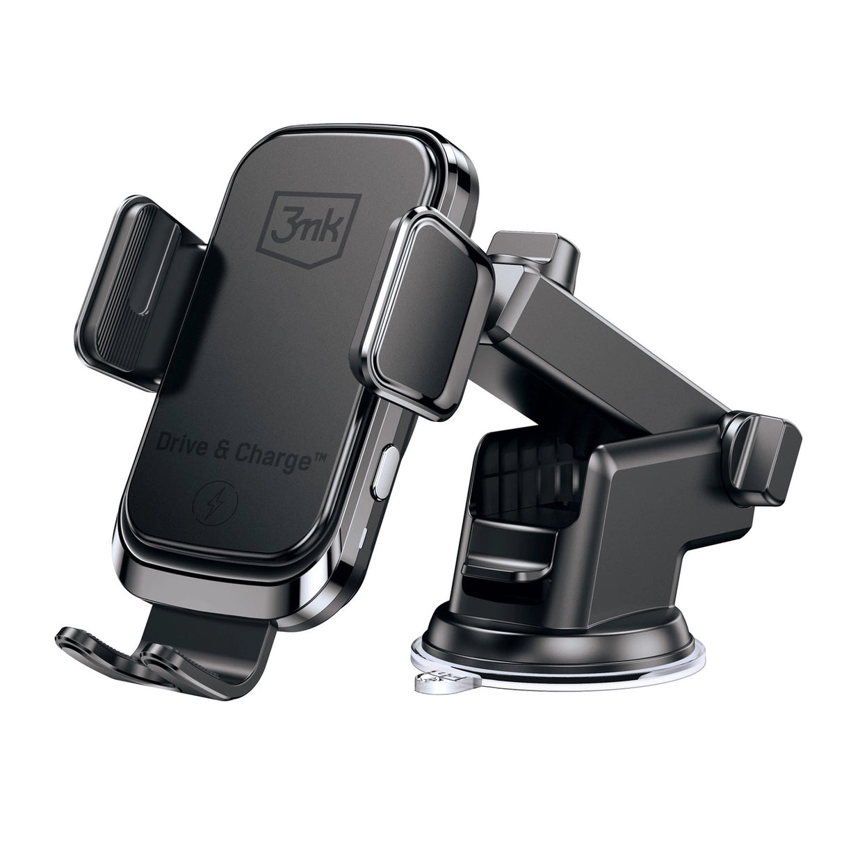 3mk Drive & Charge biltelefonholder til gitter/vindue/cockpit med induktiv oplader - sort