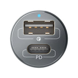 3mk Hyper Car Charger USB-C USB-A 100W - sølv