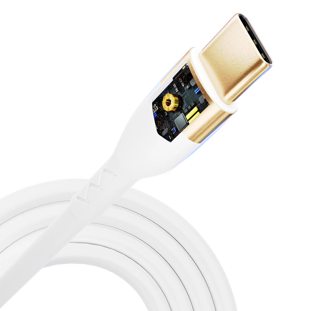 3mk Hyper Silicone Cable USB-C / USB-C 100W 2m - hvid