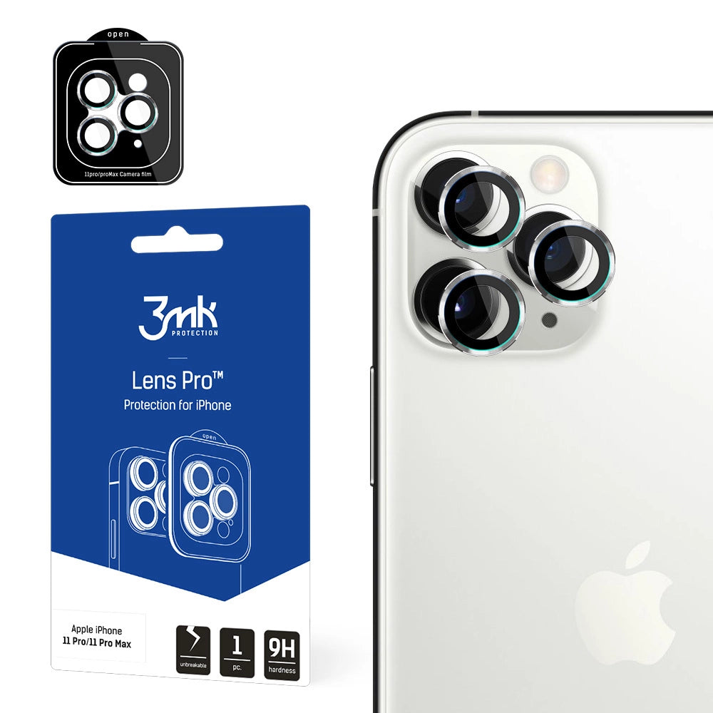 3mk Lens Protection Pro Camera Cover til iPhone 11 Pro / 11 Pro Max - Sølv