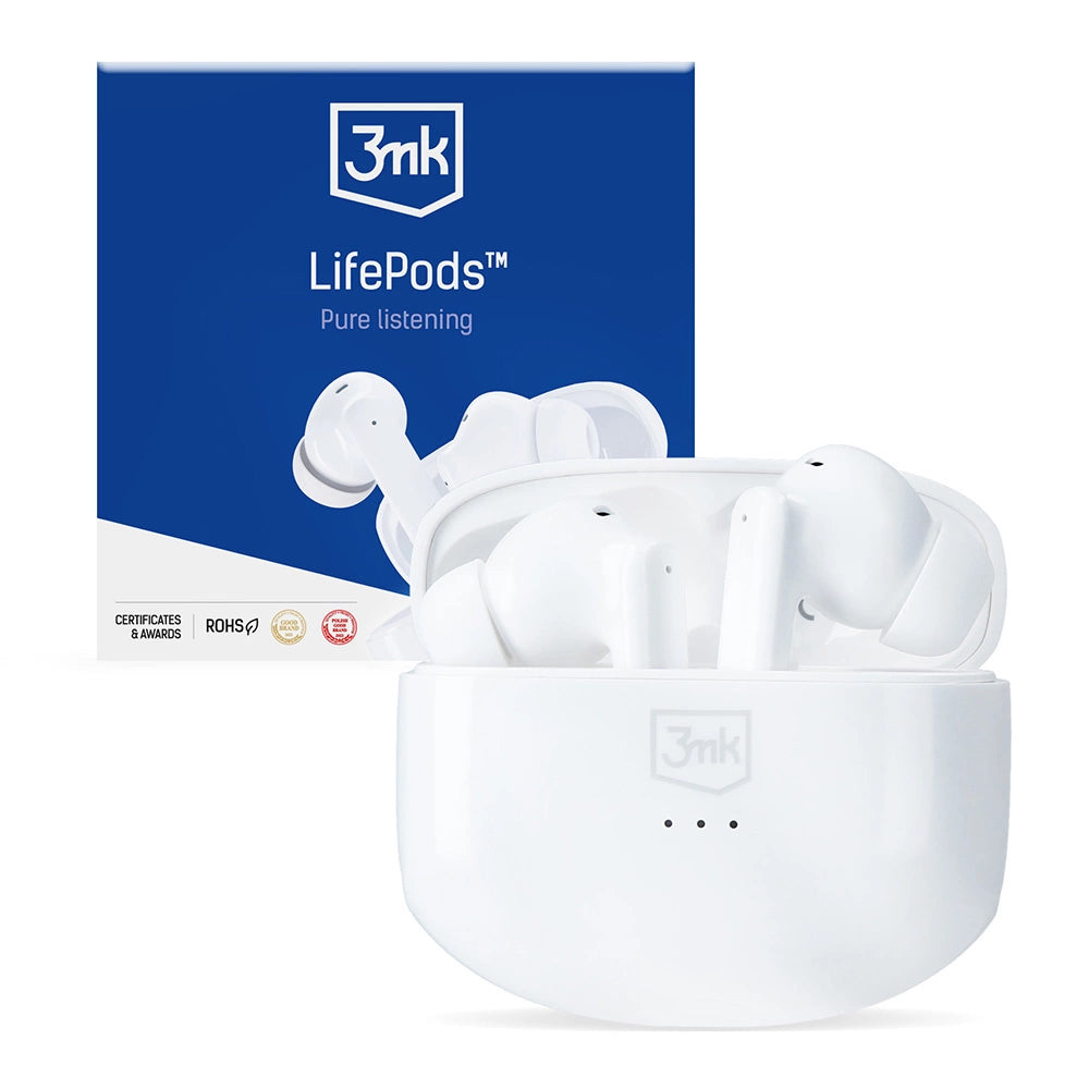 3mk LifePods trådløse Bluetooth 5.3 ANC hovedtelefoner - hvid