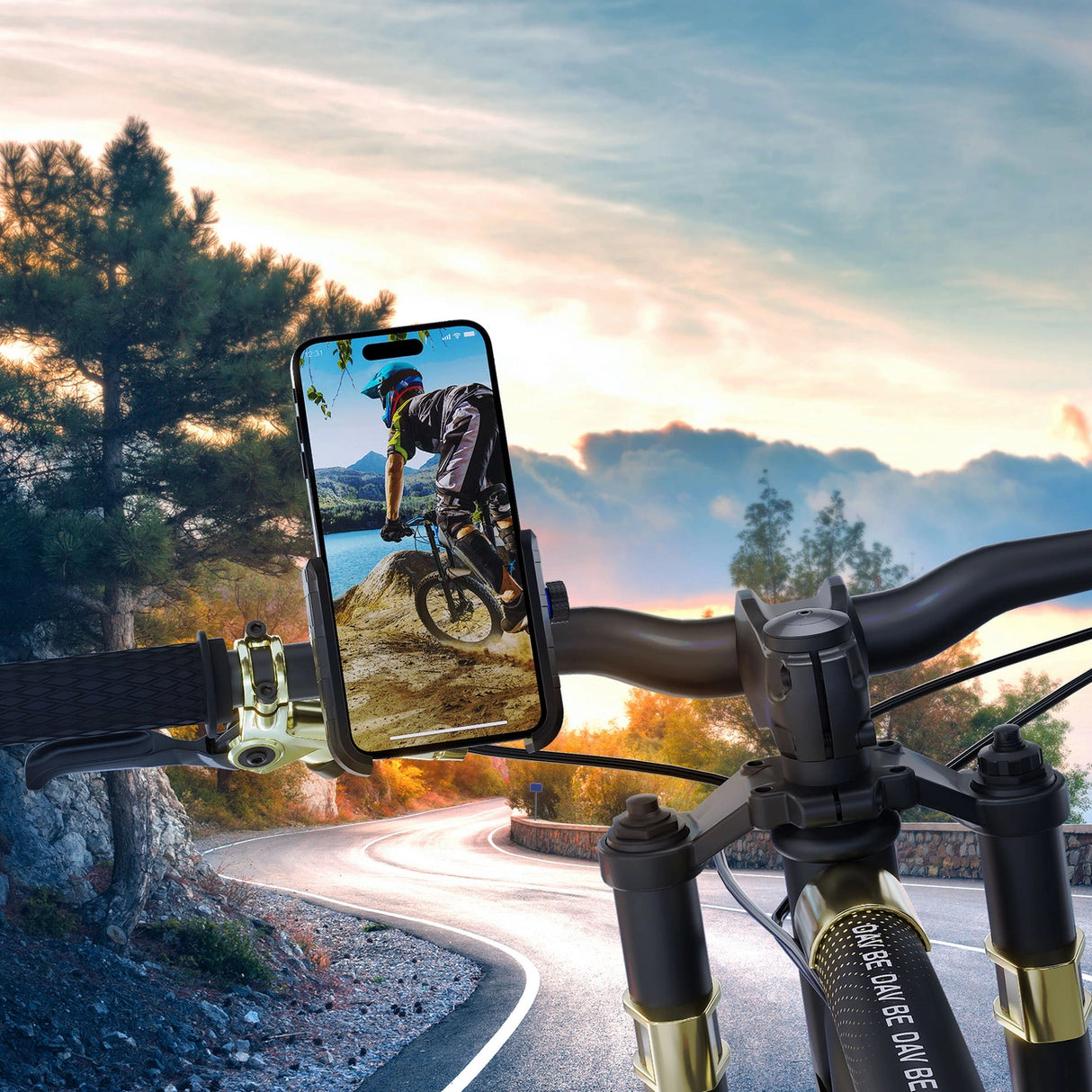 3mk stål cykelholder Hjultelefonholder - sort