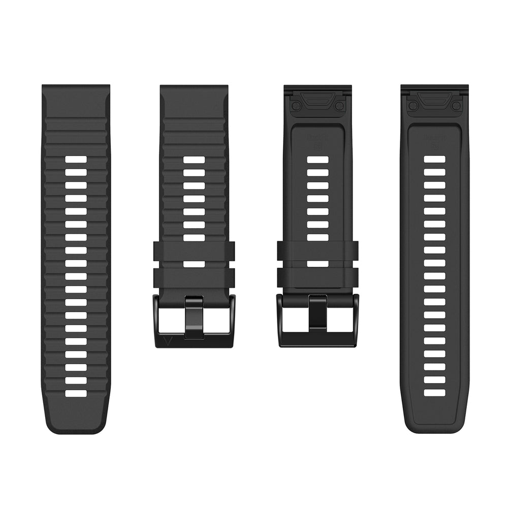 Silikonrem til Garmin Fenix 3 / 5X / 6X / 7X Pro - sort