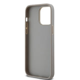 DKNY Leather Mono Stripe & Metal Logo case for iPhone 14 Pro - beige
