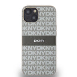 DKNY Leather Mono Stripe & Metal Logo case for iPhone 15 / 14 / 13 - beige
