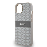 DKNY Leather Mono Stripe & Metal Logo case for iPhone 15 / 14 / 13 - beige