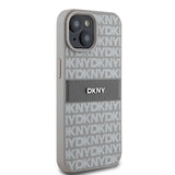 DKNY Leather Mono Stripe & Metal Logo case for iPhone 15 / 14 / 13 - beige
