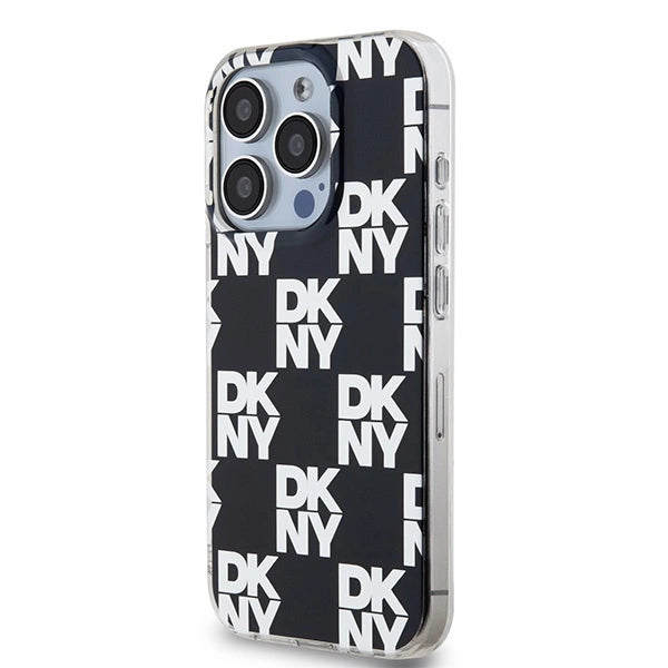 DKNY IML Checkered Mono Pattern case for iPhone 15 Pro Max - black