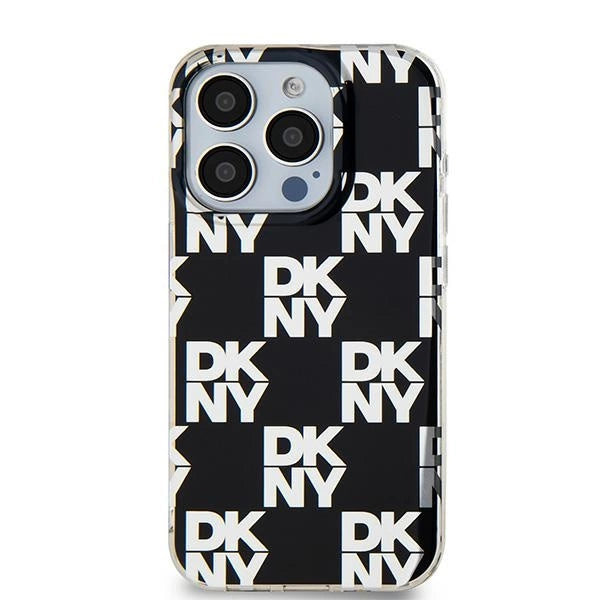 DKNY IML Checkered Mono Pattern case for iPhone 15 Pro Max - black