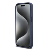 DKNY Leather Mono Stripe & Metal Logo case for iPhone 15 Pro Max - blue