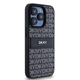 DKNY Leather Mono Stripe & Metal Logo case for iPhone 15 Pro Max - black