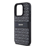 DKNY Leather Mono Stripe & Metal Logo case for iPhone 15 Pro Max - black