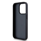 DKNY Leather Mono Stripe & Metal Logo case for iPhone 15 Pro Max - black