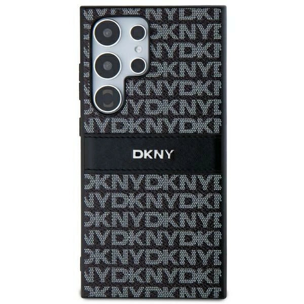 DKNY Leather Mono Stripe & Metal Logo case for Samsung Galaxy S24 Ultra - black