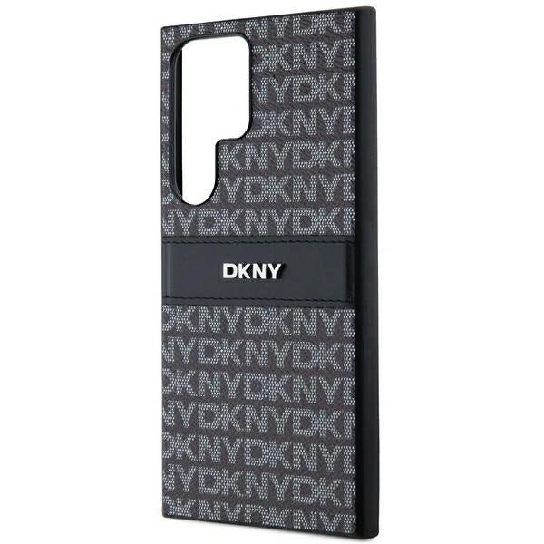 DKNY Leather Mono Stripe & Metal Logo case for Samsung Galaxy S24 Ultra - black
