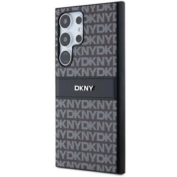 DKNY Leather Mono Stripe & Metal Logo case for Samsung Galaxy S24 Ultra - black